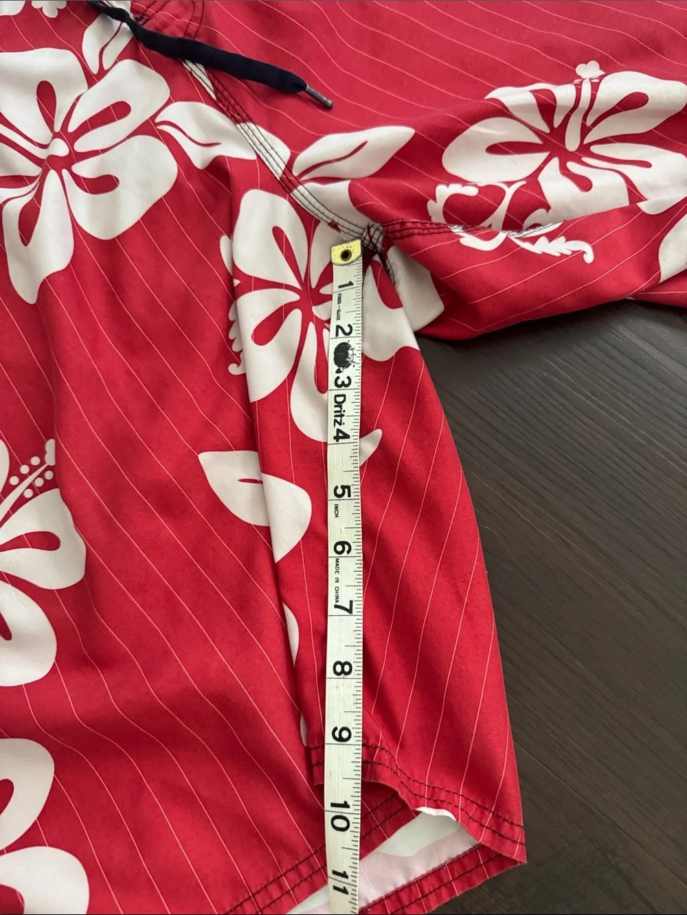 Nat Nast Board Shorts Swim Trunks Red White Floral Swim Luxury Resort Tropical